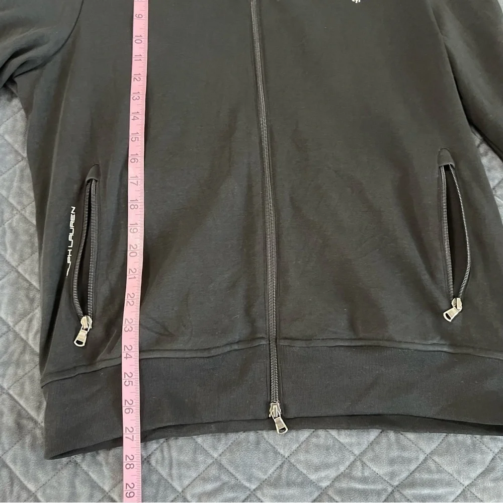 Polo Ralph Lauren Sweater Men Large Performance Black Zip Up Jacket G